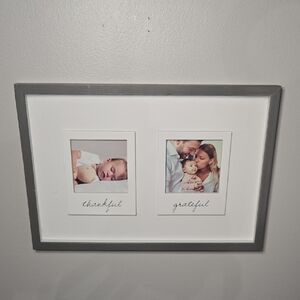 Studio Decor Double Photo Thankful & Grateful Wall Gray Wood Frame